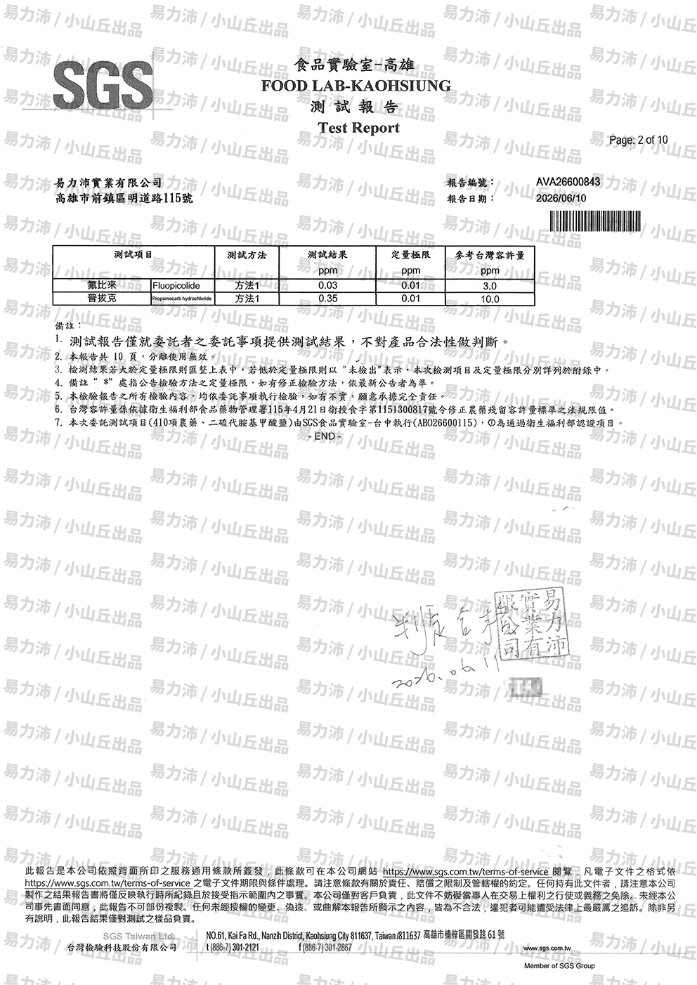 冷凍青蔥檢驗報告